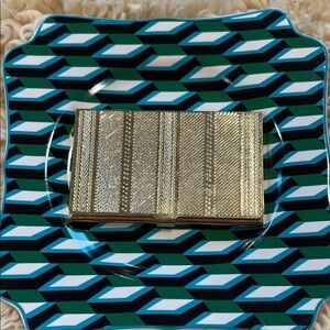 Coach Gold Patterned Card Holder
